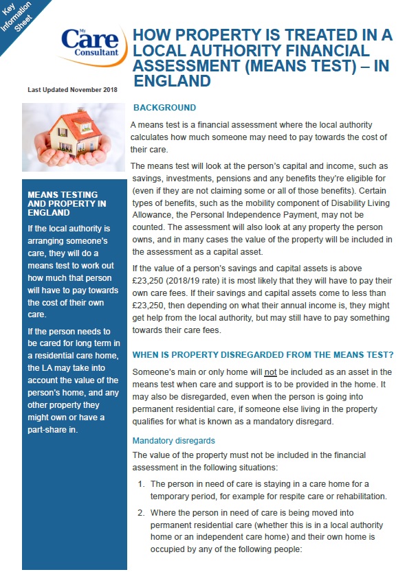 Cost Of Care Home England